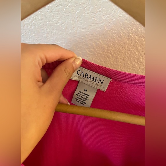 Carmen By Carmen Marc Valvo Half-Sleeve Fit & Flare Dress - Picture 2 of 3